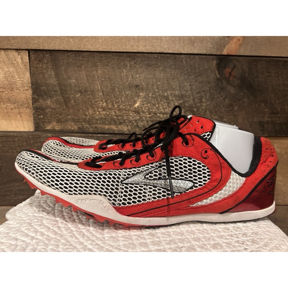 Brooks‎ Mens Running Spikes Shoes Size 13 EU 47.5 Silver Red 100171D634